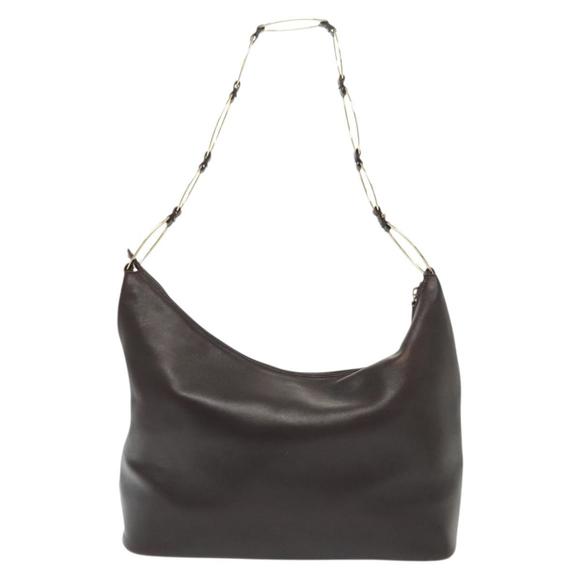 GUCCI Shoulder Bag Leather Brown Gold 001 1998 1805 Auth bs28648 - Picture 2 of 16